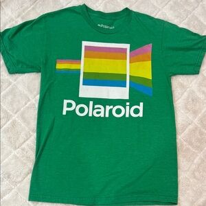Polaroid logo vintage-style rainbow graphic t-shirt